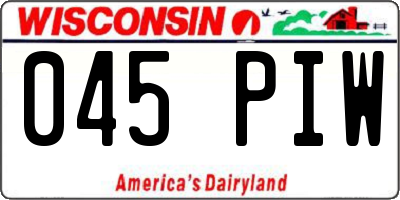 WI license plate 045PIW