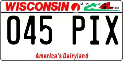 WI license plate 045PIX