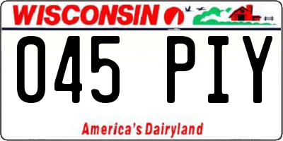 WI license plate 045PIY