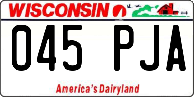 WI license plate 045PJA