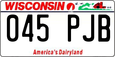WI license plate 045PJB