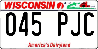 WI license plate 045PJC
