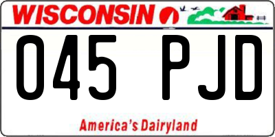 WI license plate 045PJD