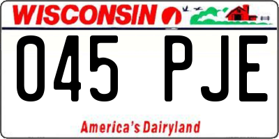 WI license plate 045PJE