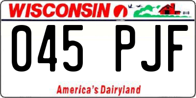 WI license plate 045PJF