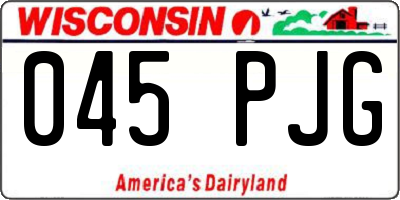 WI license plate 045PJG