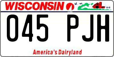 WI license plate 045PJH