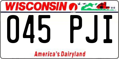 WI license plate 045PJI