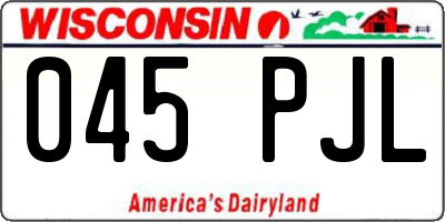 WI license plate 045PJL