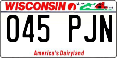 WI license plate 045PJN