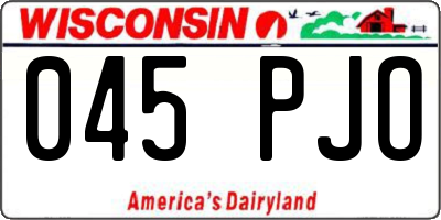 WI license plate 045PJO