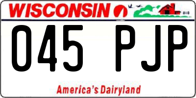 WI license plate 045PJP