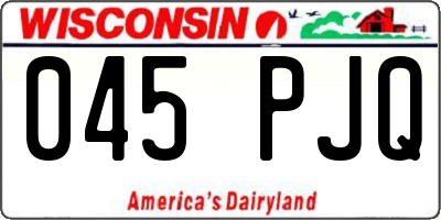 WI license plate 045PJQ