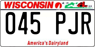 WI license plate 045PJR