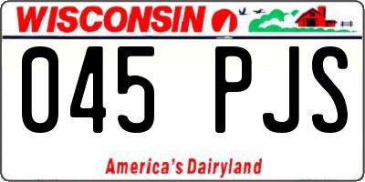 WI license plate 045PJS