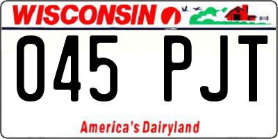 WI license plate 045PJT