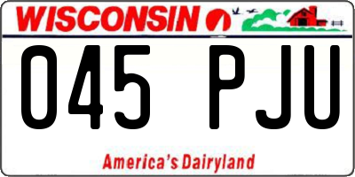 WI license plate 045PJU