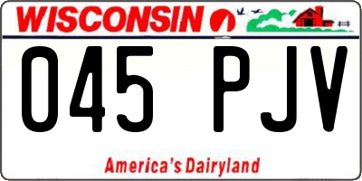 WI license plate 045PJV