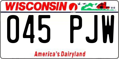 WI license plate 045PJW
