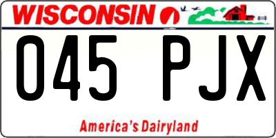 WI license plate 045PJX