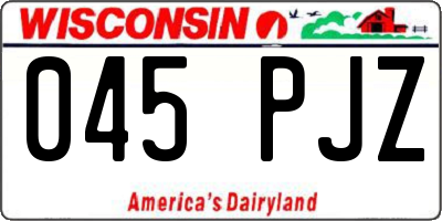 WI license plate 045PJZ