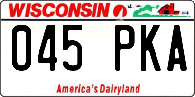 WI license plate 045PKA