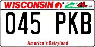 WI license plate 045PKB