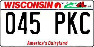 WI license plate 045PKC