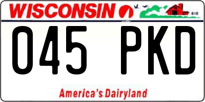 WI license plate 045PKD