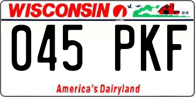 WI license plate 045PKF