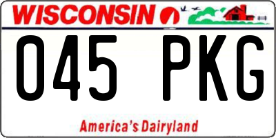 WI license plate 045PKG