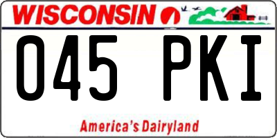 WI license plate 045PKI