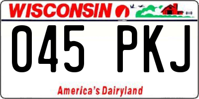 WI license plate 045PKJ