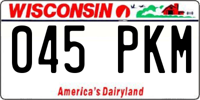 WI license plate 045PKM