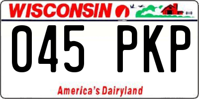 WI license plate 045PKP