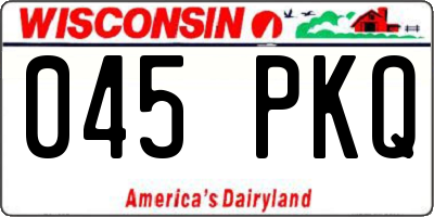 WI license plate 045PKQ