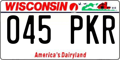 WI license plate 045PKR