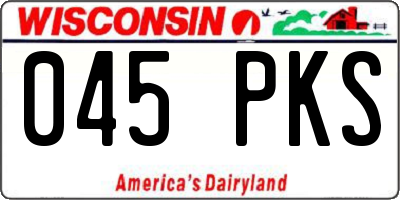 WI license plate 045PKS