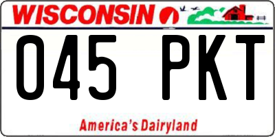 WI license plate 045PKT