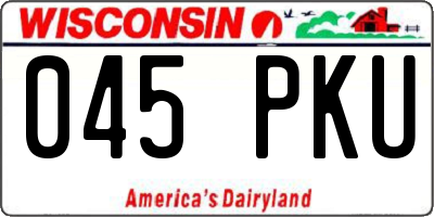 WI license plate 045PKU