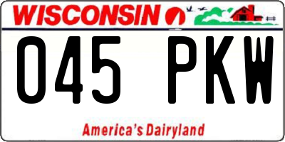 WI license plate 045PKW