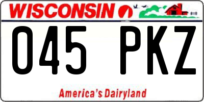 WI license plate 045PKZ