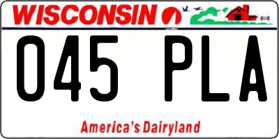 WI license plate 045PLA