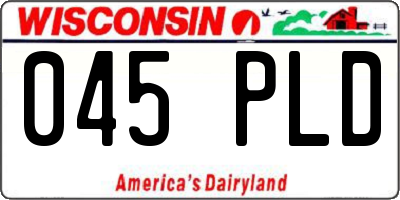 WI license plate 045PLD