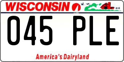 WI license plate 045PLE