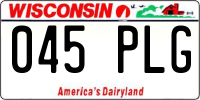 WI license plate 045PLG