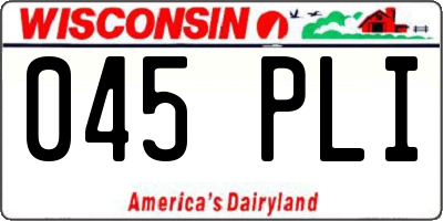 WI license plate 045PLI