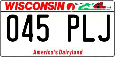 WI license plate 045PLJ