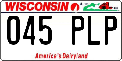 WI license plate 045PLP