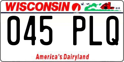 WI license plate 045PLQ